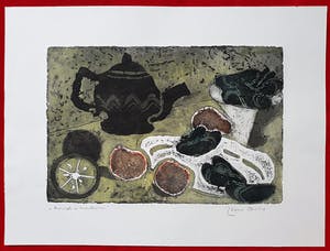 Jeanne Bieruma Oosting - Mossels en mandarijnen, reliëfets met aquatint kopen? Bied vanaf 175!