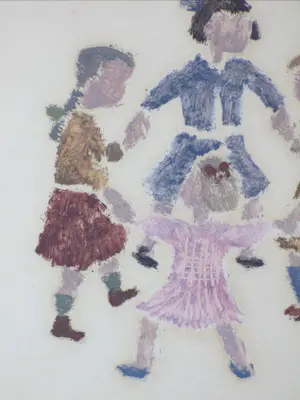 Eduard van Zanden - Dansende meisjes - Gemengde techniek kopen? Bied vanaf 45!