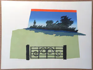 Harrie Gerritz - Hek in landschap, litho (groot) kopen? Bied vanaf 1!