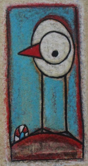 Hans Innemee - ingelijste zeefdruk: Worm, bird... - 2000 kopen? Bied vanaf 150!