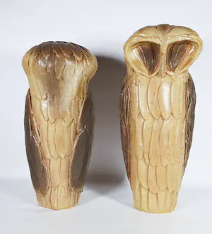 Wim de Boer - Keramiek, Twee uilen (Groot!) kopen? Bied vanaf 1!