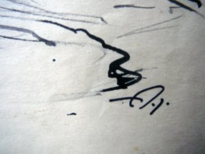 Niet of onleesbaar gesigneerd - Adolescente jongeman -inkttekening- kopen? Bied vanaf 1!