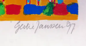 Gertie Janssen - Zeefdruk op geschept papier, Le plat pays III - Ingelijst kopen? Bied vanaf 50!