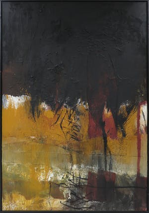 Frans Nicolai - Gemengde techniek op doek, Geel en zwart - Ingelijst (Zeer groot) kopen? Bied vanaf 150!