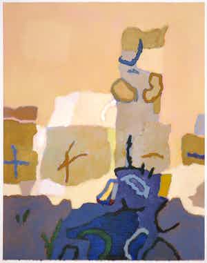 Rob Figee - Acryl op papier, Abstracte compositie verkocht voor € 40!