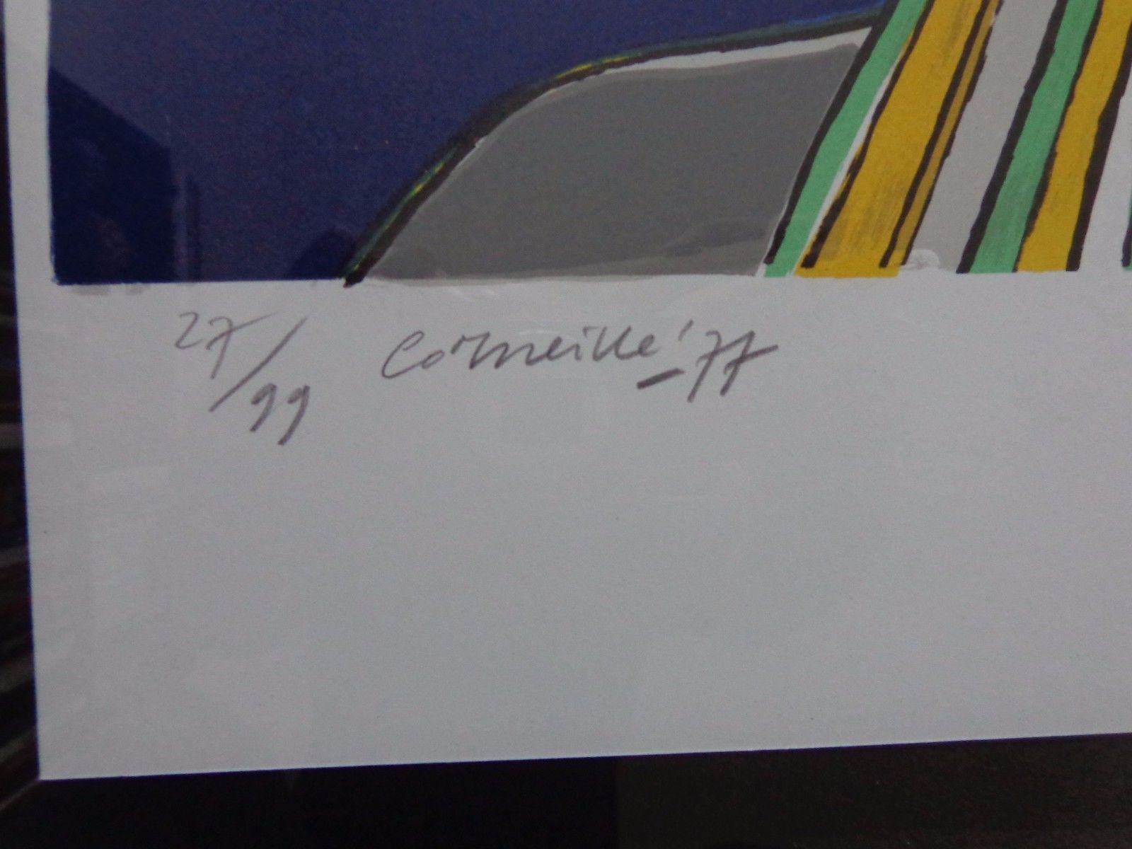 Corneille - KLEURRIJKE FIGUUR / KLEURLITHO / 77x57cm / KADER / SIG kopen? Bied vanaf 85!