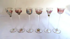 Theresienthal Crystal Factory - Glazen Jugendstil karaf met 6 likeurglaasjes kopen? Bied vanaf 1000!