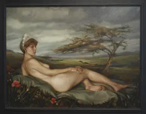 Cas Waterman - Olieverf op doek , ‘Corot’ , Naakt, landschap en kikker - 2003 kaufen? Bieten Sie von 500!