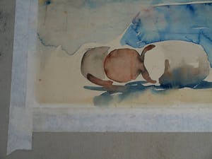 Niet of onleesbaar gesigneerd - Aquarel, “Zonder titel” – gesigneerd kopen? Bied vanaf 1!