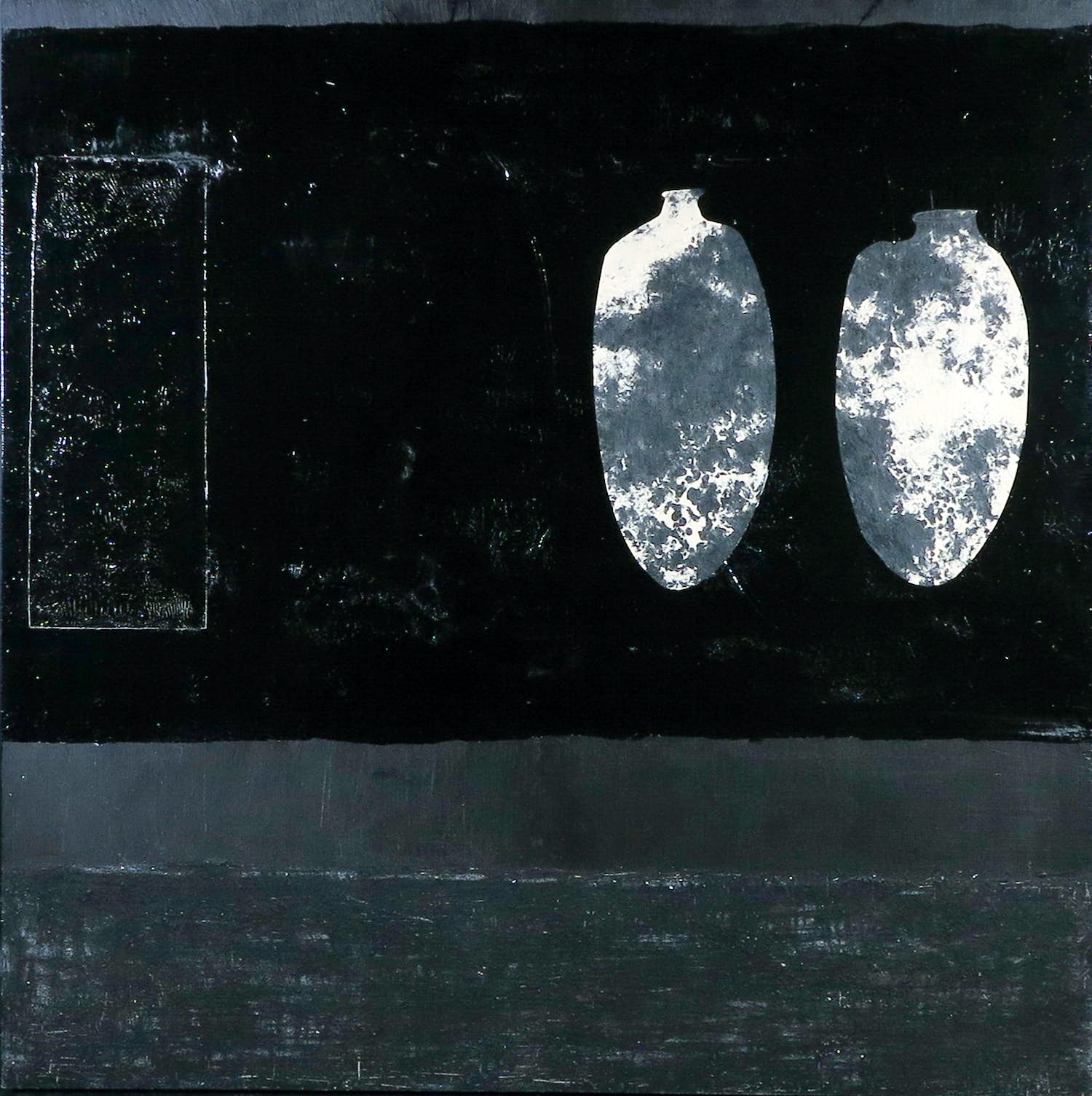 Anky Essink - Gemengde techniek op hout, Trois Vases (Groot formaat) verkocht voor € 150!