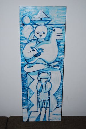 Rob van Trier - Scene aan het strand - olieverf uit 2004 kopen? Bied vanaf 1!