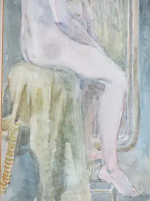 Harry Maas - Naakt voor de spiegel - Aquarel kopen? Bied vanaf 300!