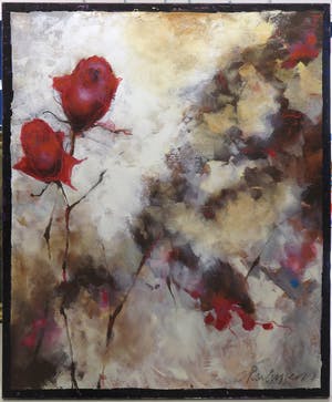Carolina Paulussen - Acryl op doek, Rozen (Zeer groot) kopen? Bied vanaf 300!