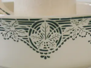 Keramiekfabriek Nimy - ntiek Art Deco lampetstel Nimy – Groen kastanjeblad decor – Jaren 20/30". kopen? Bied vanaf 35!