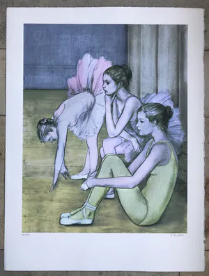 Paul Smolders - Zeer mooie, gesigneerde litho - 84/125 - 'Ballerinas' kopen? Bied vanaf 85!