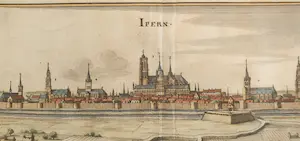 Caspar Merian - Ieper België Oude Gravure Panorama 1659 kopen? Bied vanaf 30!