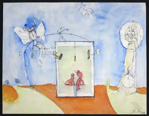 Franscz Witte - Gemengde techniek op papier, Zonder titel kopen? Bied vanaf 1!