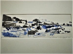 Niet of onleesbaar gesigneerd - gesigneerde zg. panorama-Collage - Cap Ferrat France - kopen? Bied vanaf 1!