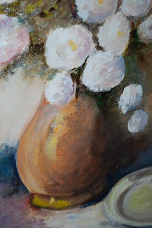 Niet of onleesbaar gesigneerd - Stilleven met bloemen - olieverf kopen? Bied vanaf 10!