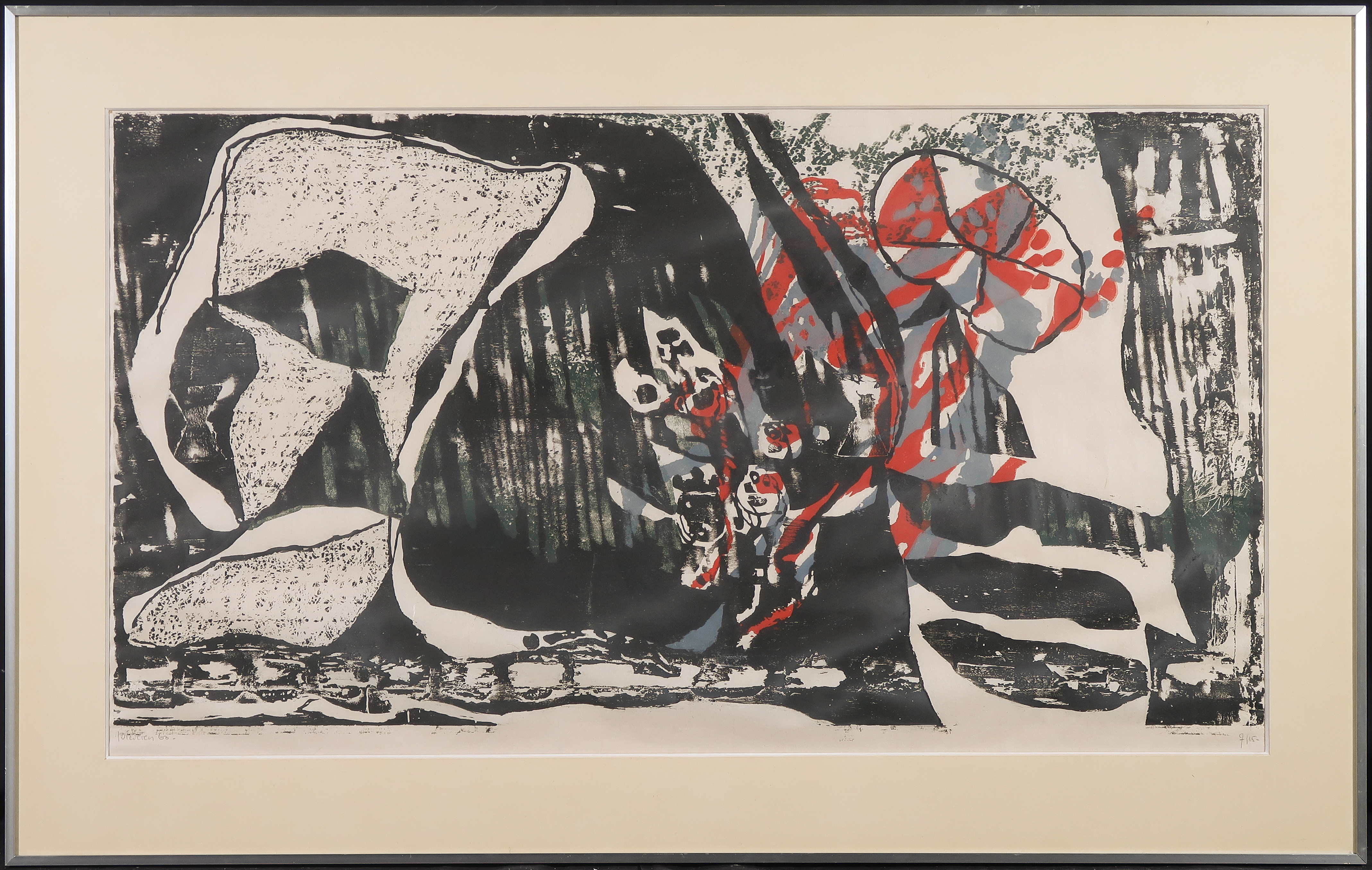 Jef Diederen - Houtsnede, Joodse kinderen - Ingelijst verkocht voor € 70!