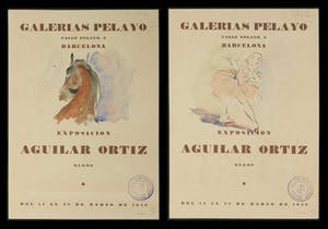 Ramon Aguilar Ortiz - Aquarel, Twee tentoonstellingsaffiches kopen? Bied vanaf 20!