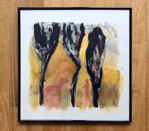 Irene Joffroy - De ontmoeting - olieverf op papier, ingelijst verkocht voor € 30!