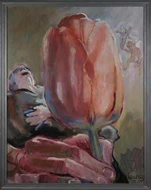 Niet of onleesbaar gesigneerd - Olieverf op doek, Tulp - Ingelijst (Zeer groot) kopen? Bied vanaf 1!