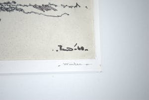 Ruurd van den Berg - Winterlandschap 1968 - grote tekening kopen? Bied vanaf 30!