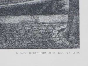 Aart van Dobbenburgh - Wasgoed op Amsterdamse schuiten - Litho kopen? Bied vanaf 45!