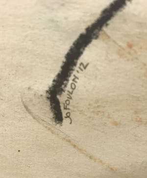 Jo Foulon - Lijntekening in pastelkrijt en aquarel, Zonder titel - Ingelijst kopen? Bied vanaf 150!