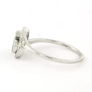 18k witgouden ring met saffier en briljant en roos geslepen diamant kopen? Bied vanaf 250!