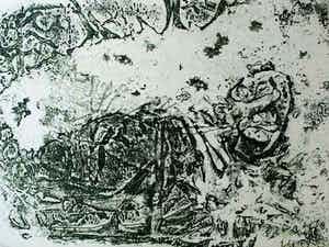 Wout van Heusden - Ets: 1980 (kleur: licht groen) verkocht voor € 55!