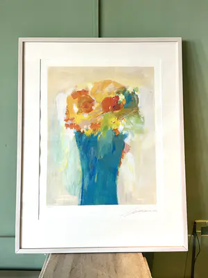 Eugène Brands - Blauwe Vaas met Bloemen kopen? Bied vanaf 275!