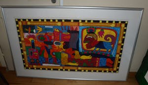 Clemens Briels - Zeefdruk, Pintate los labios Maria, pintate - Ingelijst (Groot!) kopen? Bied vanaf 225!