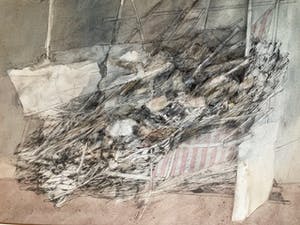 Gradus Verhaaf - tekening in gemengde technieken kopen? Bied vanaf 45!