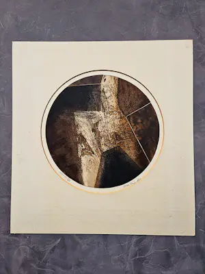 Peter Thijs - Intrigerende in 1972 gemaakte eigen druk reliëf kleuren Ets - gesigneerd kopen? Bied vanaf 58!