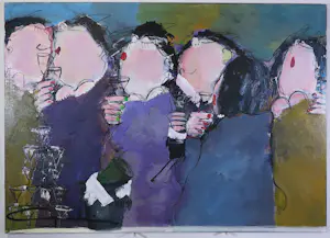 Gerdine Duijsens-Kroezen - Acryl op doek, Champagneborrel (Groot) kopen? Bied vanaf 500!