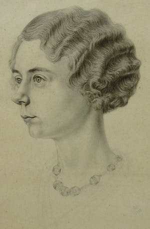 Niet of onleesbaar gesigneerd - Portret van jonge vrouw - potlood kopen? Bied vanaf 1!