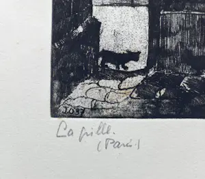 Jeanne Bieruma Oosting - La grille (Paris), vernis mou ets (1937) kopen? Bied vanaf 275!