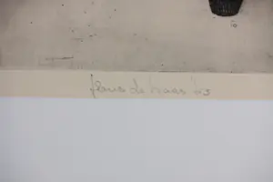 Frans de Haas - Droge naald ets op papier, De etsdrukker scherft - Ingelijst kopen? Bied vanaf 40!