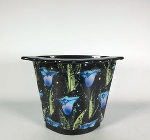 Jan Kamphuis - Aardewerk, Brede vaas met geschulpte rand kopen? Bied vanaf 1!