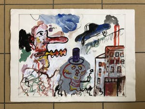 Anton Martineau - zonder titel (gemengde technieken op papier) kopen? Bied vanaf 195!