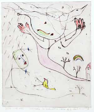 Henk Visch - Handgekleurde ets, Voortgang in doorzichtigheid nr. 9 verkocht voor € 40!