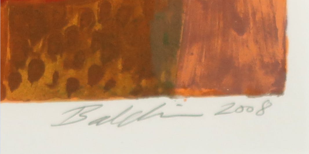 Ahmad Baldin - Zeefdruk, Denkbeeldige stad - Ingelijst kopen? Bied vanaf 50!