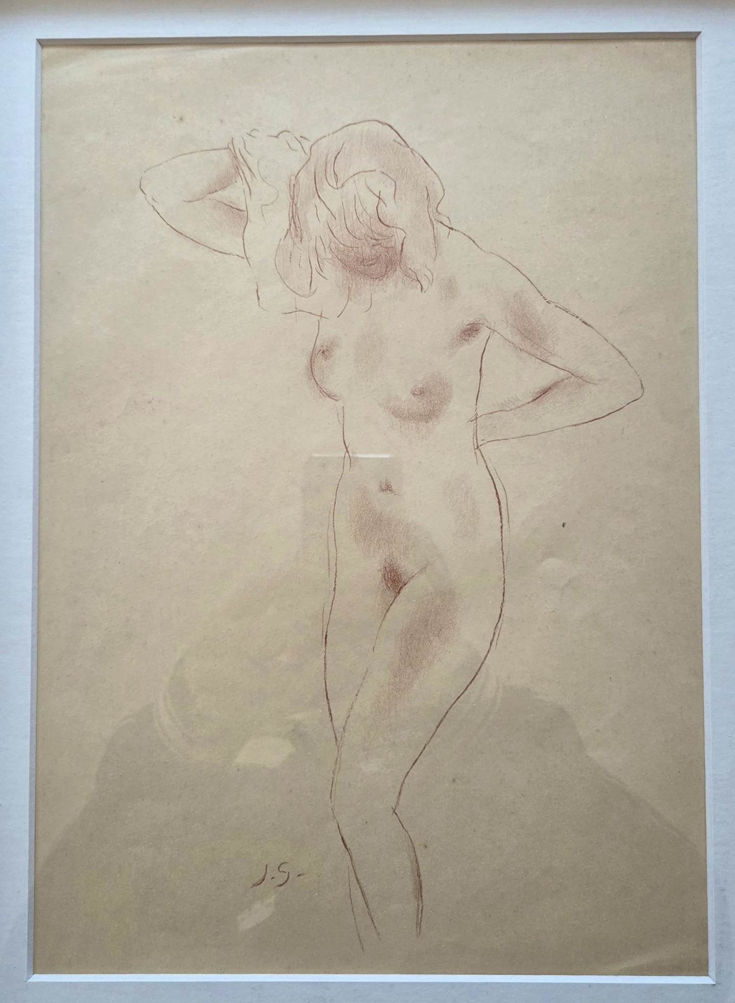 Jan Sluijters - Staande vrouw. Naakt. Litho. Ingelijst. kopen? Bied vanaf 325!