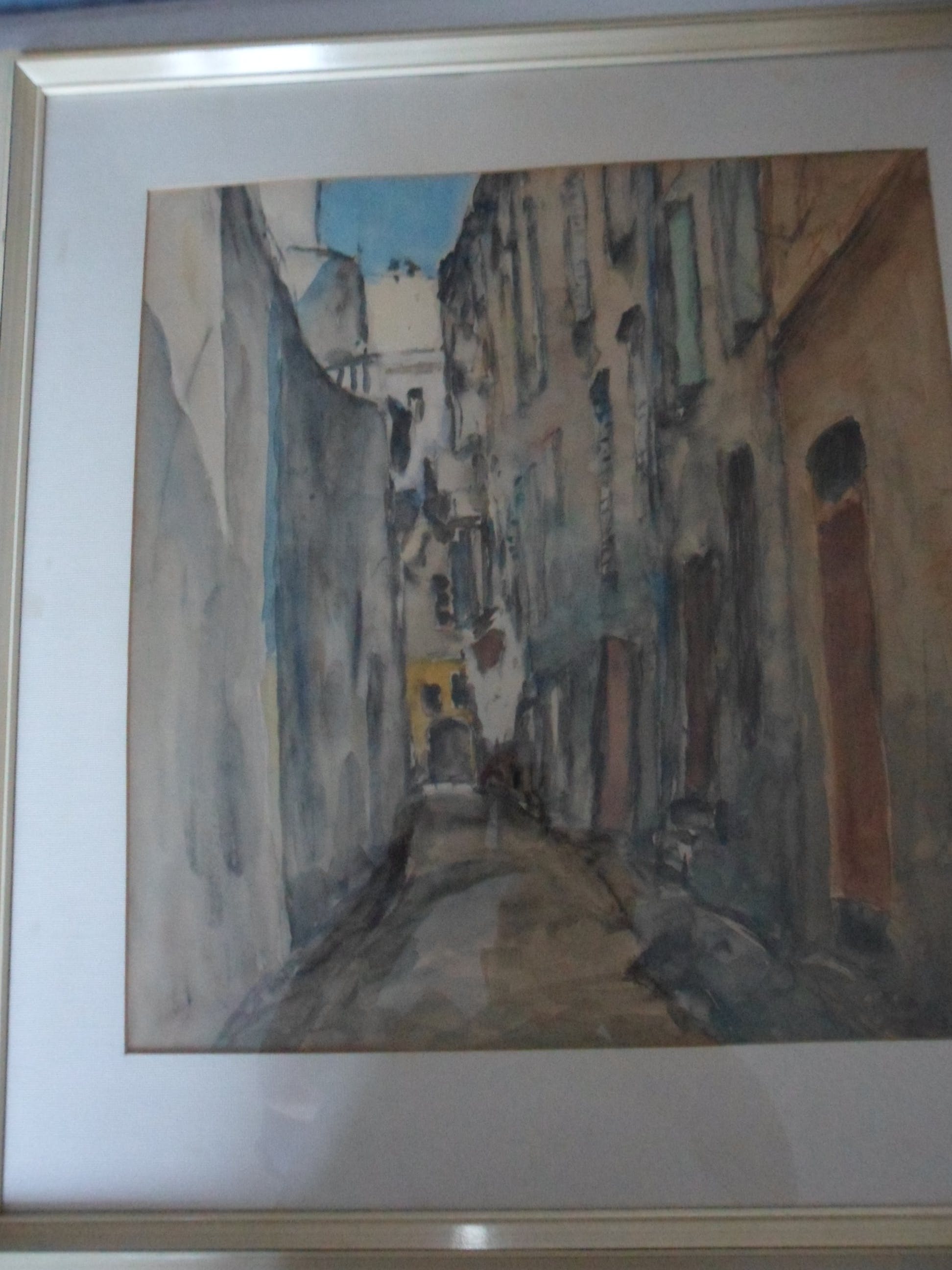 Niet of onleesbaar gesigneerd - Aquarel: doorkijk in een straatje" kopen? Bied vanaf 1!
