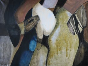 Jos Schimmer - Olieverf op doek, Z.T. (Abstracte compositie) (Groot) kopen? Bied vanaf 1!