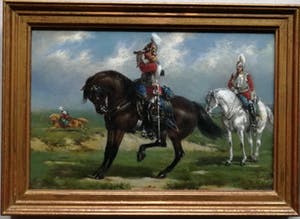 Hermanus Willem Koekkoek - Pruisische kurassier met verrekijker kopen? Bied vanaf 1350!