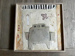 Mieke Renders - Vierluik van keramiek met houten lijst kopen? Bied vanaf 250!