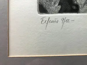 Niet of onleesbaar gesigneerd - Prachtig ingelijste ets met de titel " ERFENIS " kopen? Bied vanaf 1!